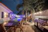 Pool area at night