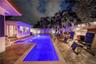 Pool area at night