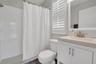 downstairs bathroom, pool entrance
