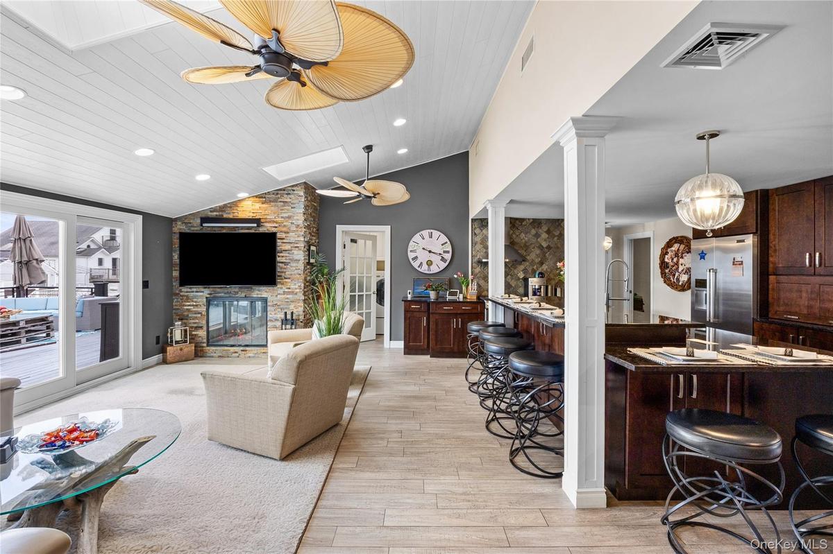 Bright Den with Fireplace!