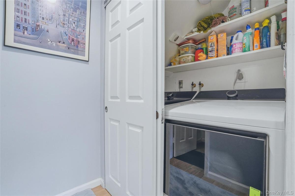 Laundry Room with Storage Shelves