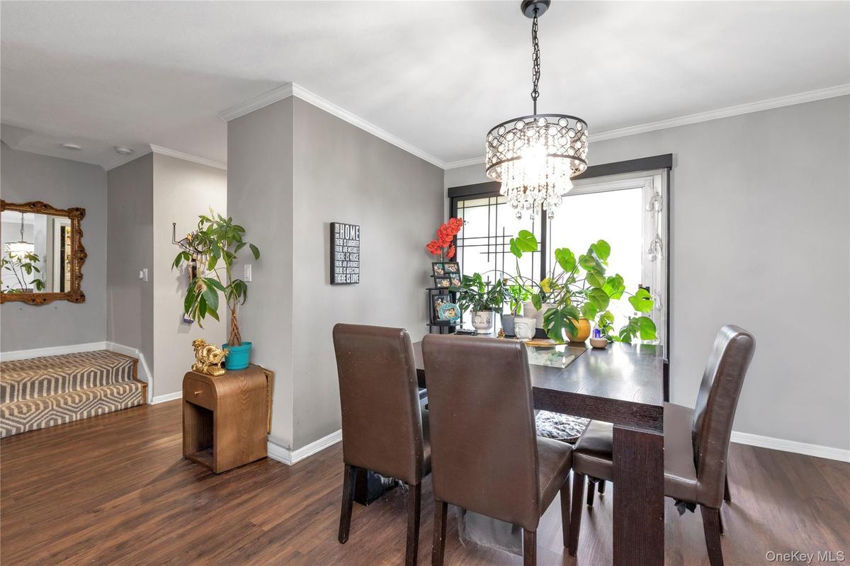 Spacious Dining Room with sliding doors to the private patio