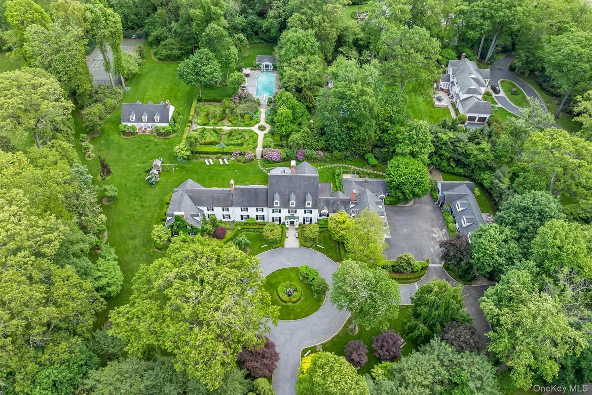 Aerial view of home and property on 3.32 meticulous, landscaped acres
