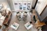 View from the walkway leading to the loft that overlooks the formal living space.