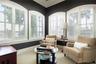 Romantic sitting room area in the master bedroom. Perfect for winding down before bed.