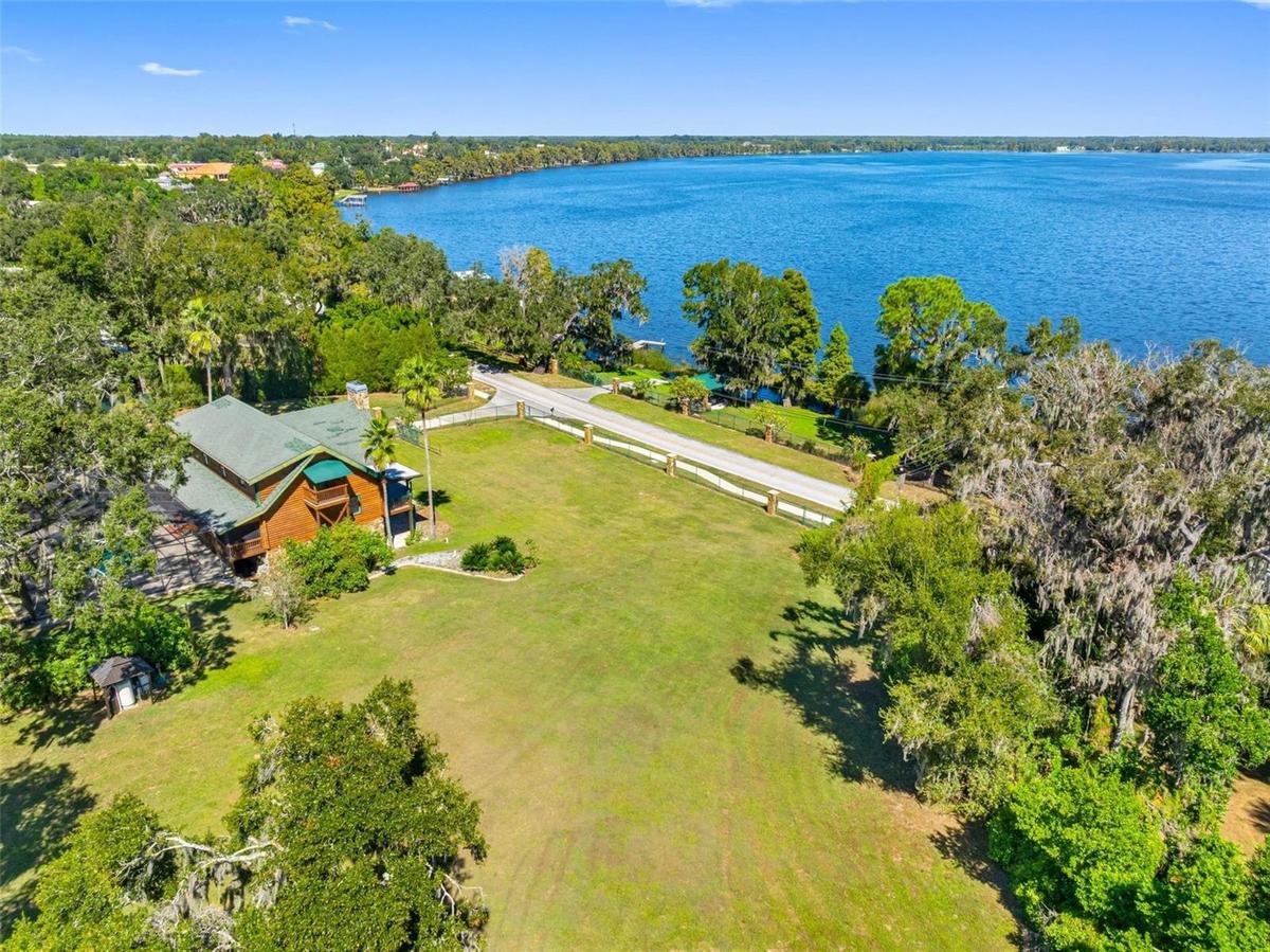 Aerial View of Home and Lake Thonotosassa