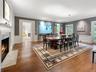 Grand dining room with fireplace