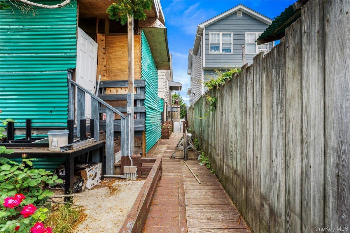 walk way from front to back of house