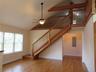 Vaulted ceiling, hardwood floors, stairs to loft