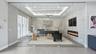 home office with glass wall