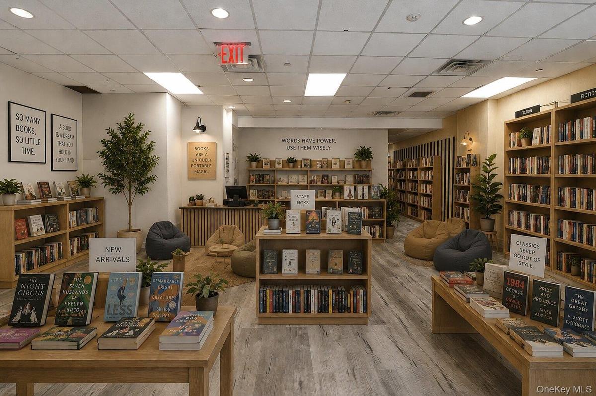 Virtually staged bookstore