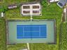 Overhead view of the tennis court