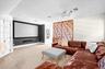 Home theater featuring carpet floors