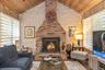 Brick fireplace