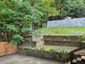 Terraced back yard- large, open area with huge tree in back. Sun, shade and privacy!