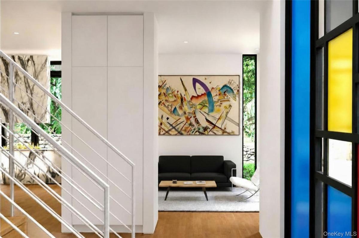 View from the foyer to the formal living room.