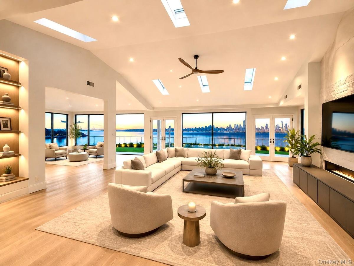 Virtuallly Staged Open concept- Living room- Dining Room and Kitchen