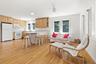 Kitchen, dining room, living room all open to the lake