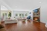 Family Room with Shiplap Wall and Fireplace
