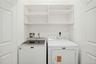 In-closet multi function washer and dryer with convenient shelving overhead