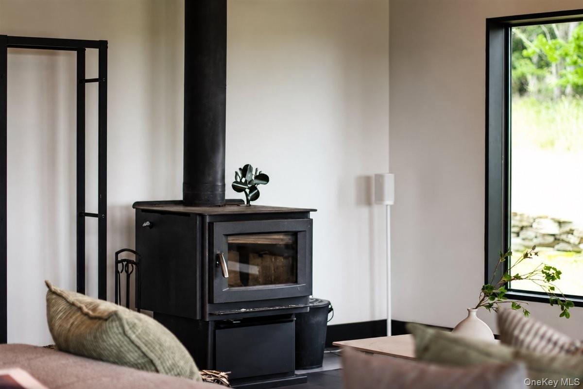 Wood burning stove in the Living Room