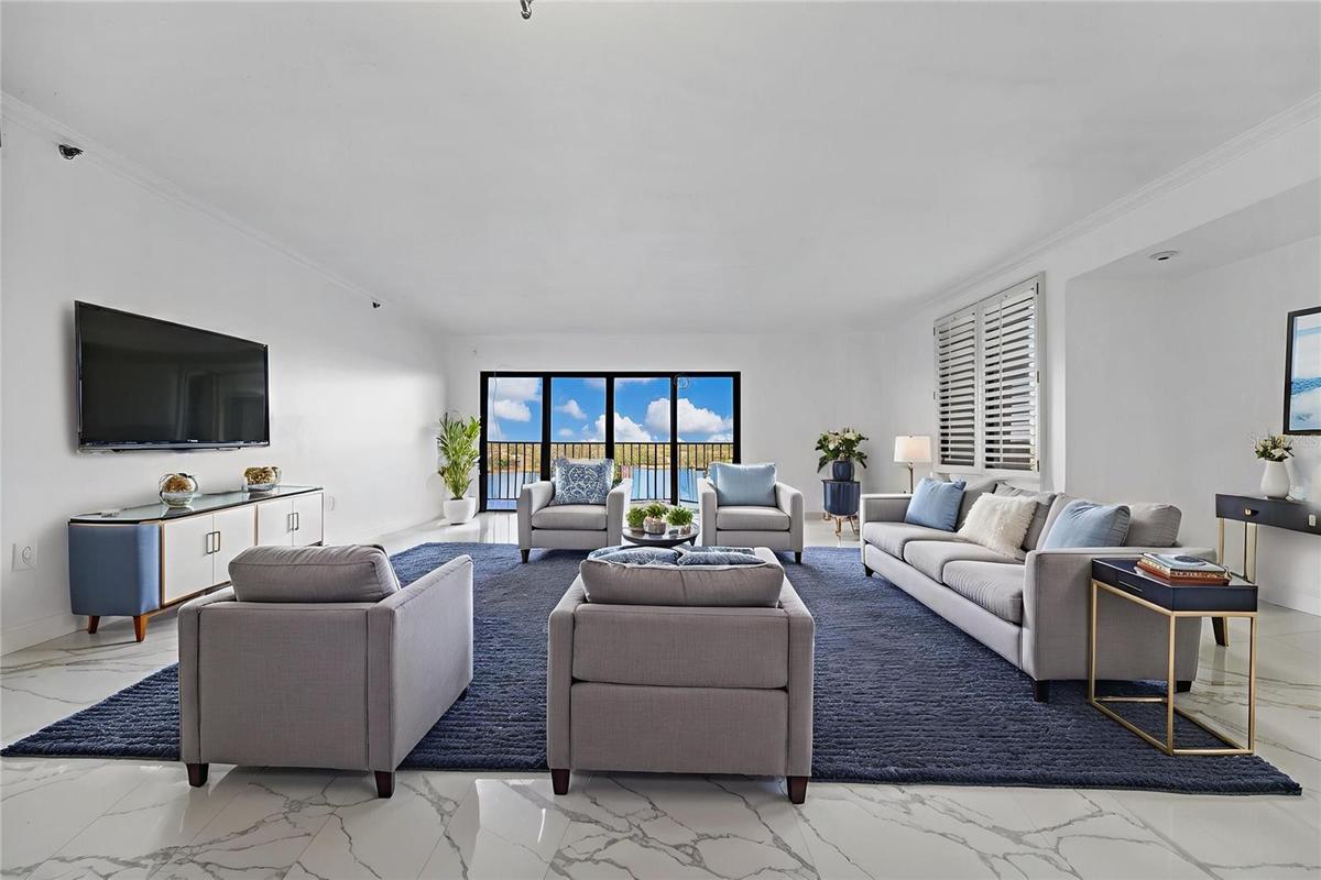 Living room virtual staged.