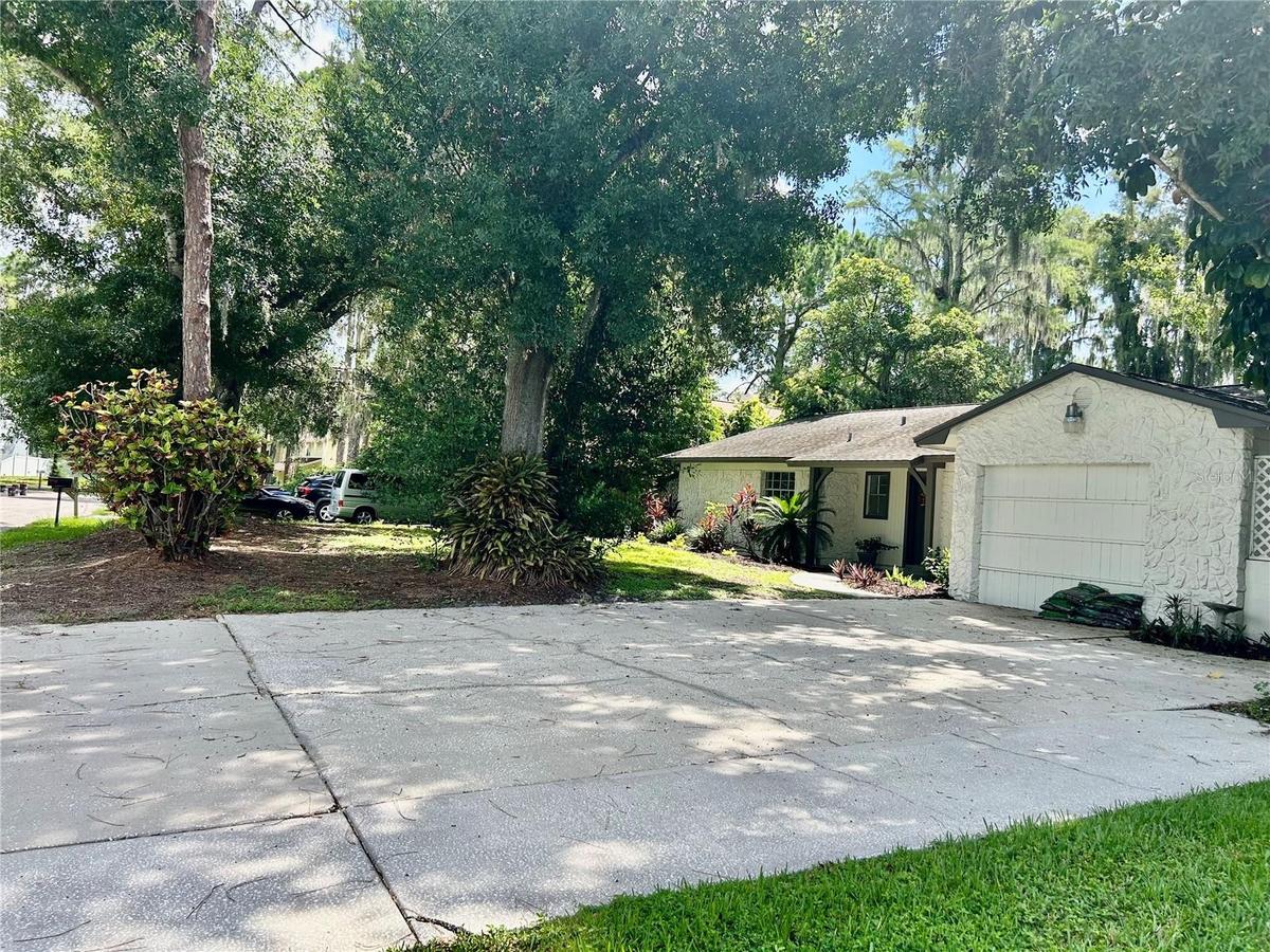 View of Oversized Driveway and Home