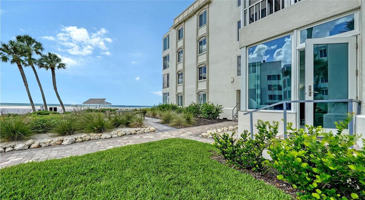 Front impact-resistant door leads right to the beach!
