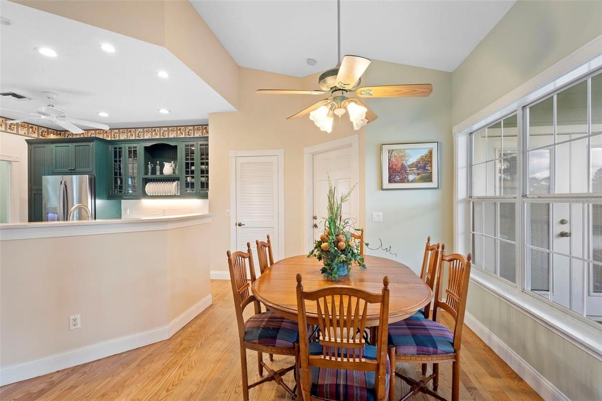 Kitchen table to kitchen.
