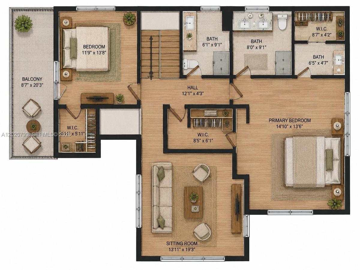 Second Floor virtually Staged