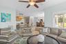 Open concept primary living area, dining and kitchen area