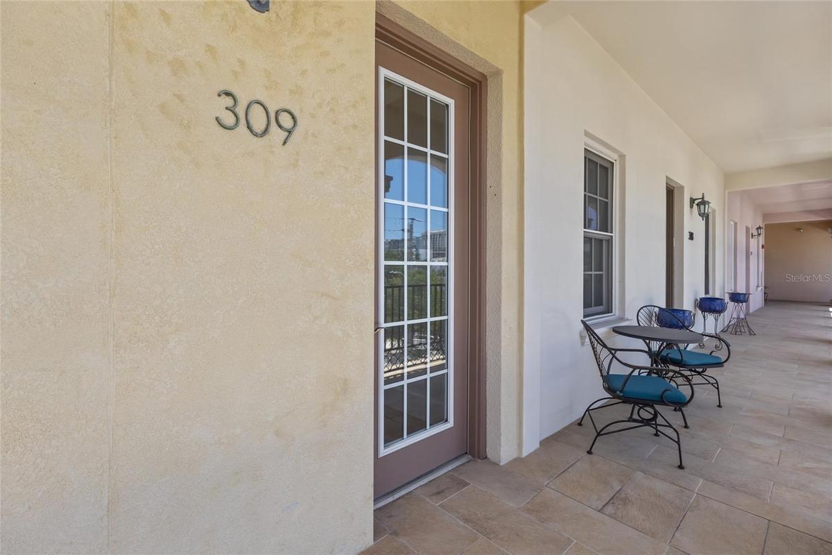 Residence 309 entryway. With easy elevator access or get your steps in with stairwell nearby.