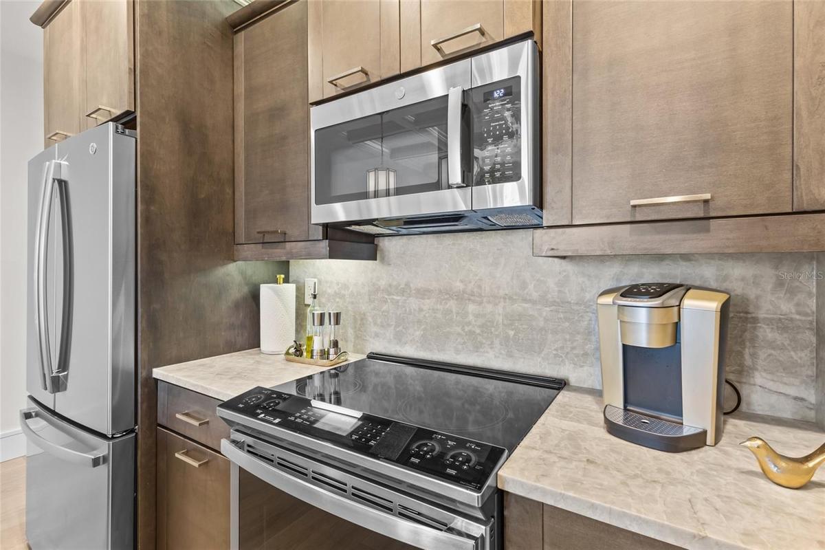 Solid kitchen cabinetry.