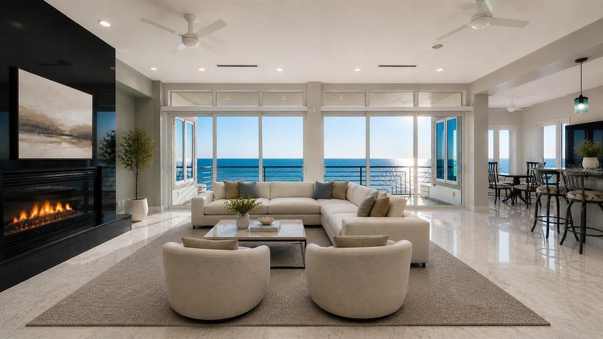 Virtually staged living room