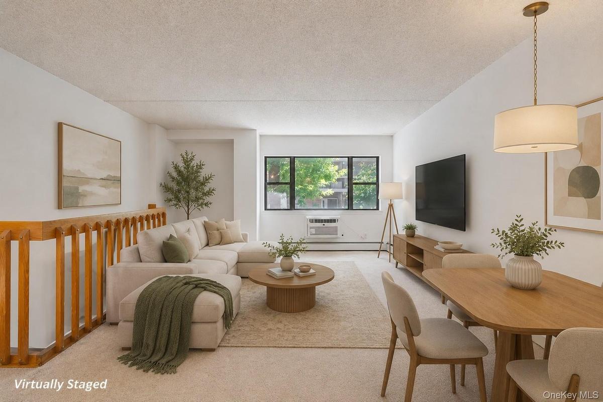 Virtually Staged Living and Dinning area