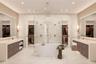 Primary bathroom offers dual water closets, sinks, and built out walk in closet. Renderings and plans are conceptual and provided for illustrative pur