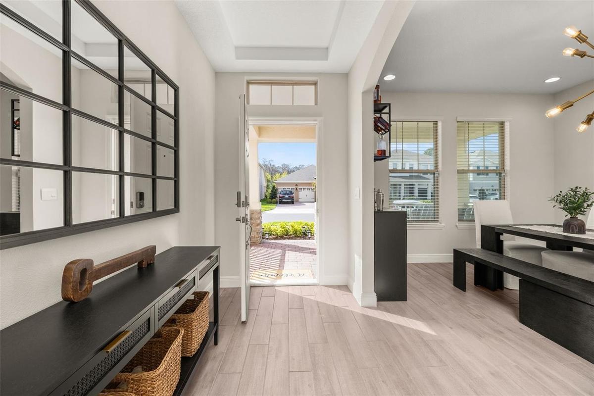 Grand entrance with tray ceiling