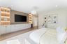 primary bedroom with custom built-in