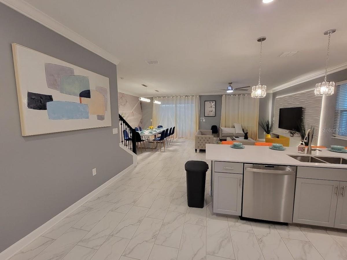 Kitchen and living room