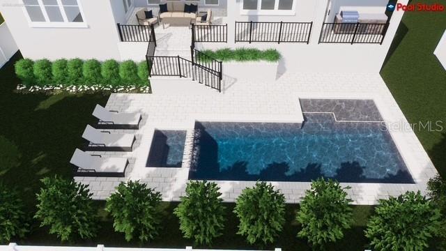 Pool with spa