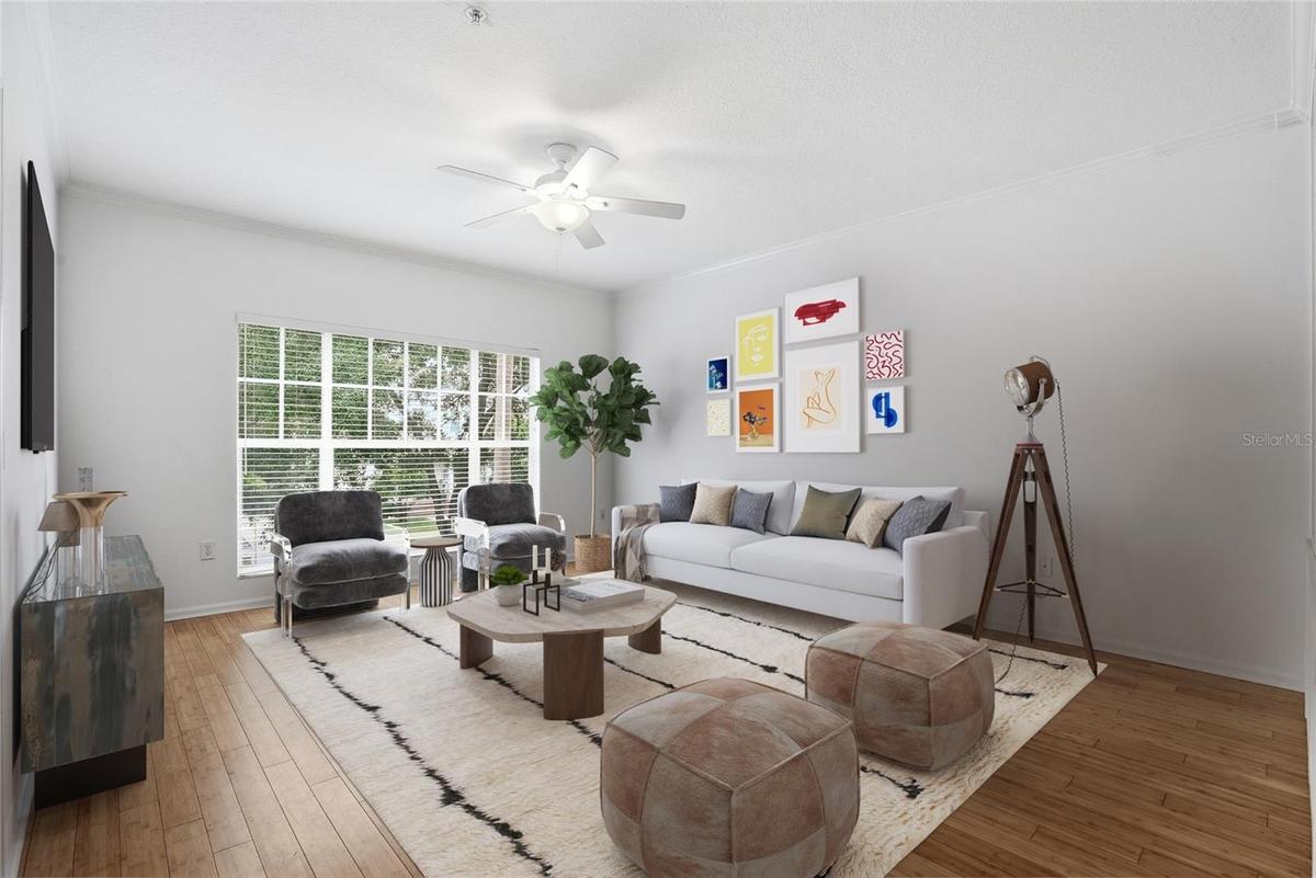 Living Space on the 2nd floor. Enjoy the open floor plan thats open to the Kitchen, Balcony to enjoy the fresh air. The 2nd floor also leads you to th