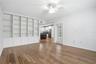 Living Space with a Custom Built in Shelf