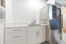 Conditiotned Garage Wet Bar w/ Commercial Ice Maker and Wine Cooler