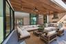 Modern patio with lush greenery