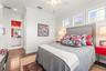 Additional view of bedroom 2 with clerestory windows, facing the ensuite bathroom and walk-in closet
