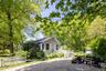 Stone driveway with seating