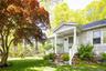 Covered front stone entranceway