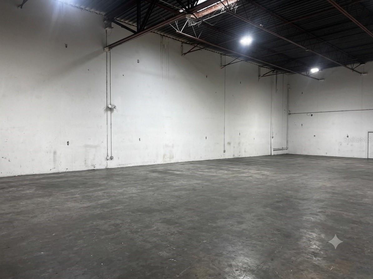 View of emptied warehouse space.