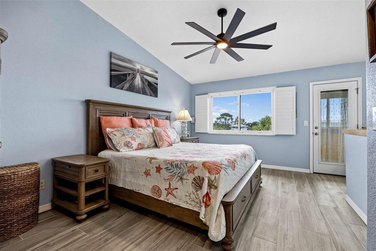 Primary suite occupies the entire 3rd story and is impressive with high vaulted ceilings and large windows.