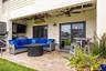 Ground floor patio with gorgeous travertine!